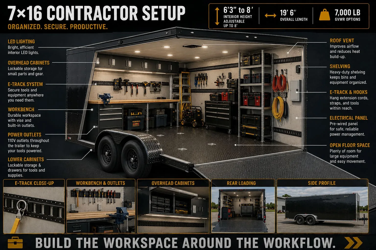 7x16 contractor trailer setup