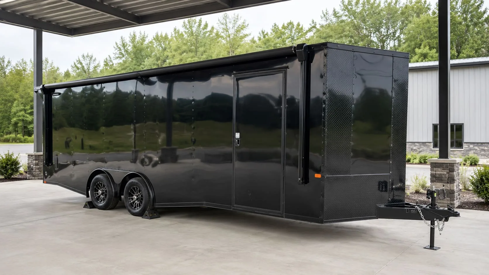 Enclosed cargo trailer prepared for long-term storage