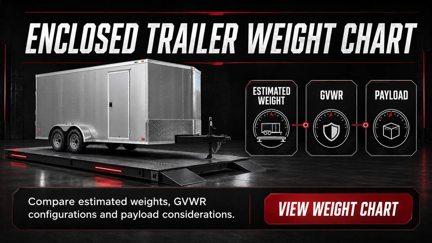 Enclosed trailer weight chart