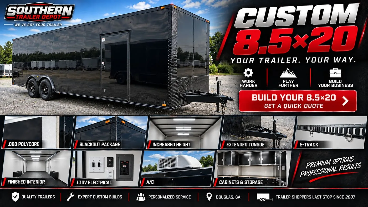 Custom 8.5x20 enclosed trailer options and upgrades